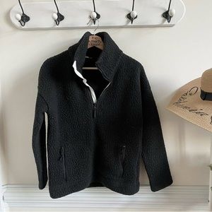 J. Crew Polartec Half Zip Fleece Pullover Womens XS Black K6370